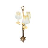 Three-Light Metal Table Lamp, 33 Inches Tall with Ornate Base