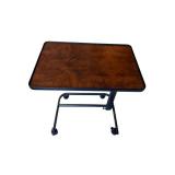 Overbed Table on Adjustable Wheeled Stand with Wood Grain Top