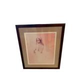 Framed Pink-Toned Portrait Print - 22 by 26 Inches