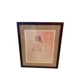 Framed Pink-Toned Portrait Print - 22 by 26 Inches