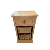 End Table with Drawer and Wire Basket Storage (27 1/2 x 12 x 15)