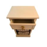 End Table with Drawer and Wire Basket Storage (27 1/2 x 12 x 15)