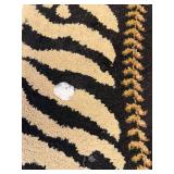 63-Inch Round Zebra Leopard Print Area Rug