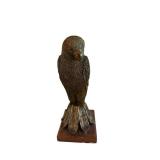 Wood Base Bird Sculpture with Hard Resin Body - Made in China