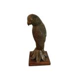 Wood Base Bird Sculpture with Hard Resin Body - Made in China