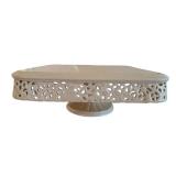 Ceramic Cake Plate 12x12x5 with Small Cracks