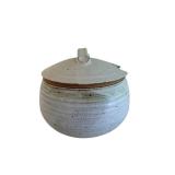 Handmade Stoneware Lidded Jar with Speckled Glaze - Wheel-Thrown Studio Pottery