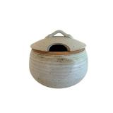 Handmade Stoneware Lidded Jar with Speckled Glaze - Wheel-Thrown Studio Pottery