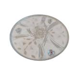 12-Inch Glass Cake Plate with Cut-Crystal Starburst Pattern