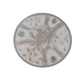 12-Inch Glass Cake Plate with Cut-Crystal Starburst Pattern