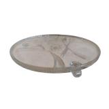 12-Inch Glass Cake Plate with Cut-Crystal Starburst Pattern