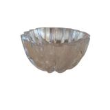 Crystal Glass Bowl, Faceted Cut-Glass With Scalloped Rim - 8.5 x 5 In