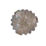 Crystal Glass Bowl, Faceted Cut-Glass With Scalloped Rim - 8.5 x 5 In