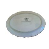 20-Inch Floral Charger Plate - Ceramic, Scalloped Rim, Made in China