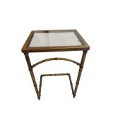 Pair Of Metal And Glass End Tables 26 x 17 x 14 In