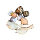 Nine Ceramic Bird Figurines (Lot of 9)