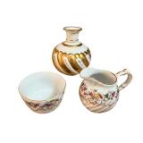 Assorted Porcelain Cream and Sugar, Vase