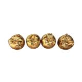 Gold Tone Salt & Pepper Shaker Sets (Two Sets) - Metal