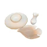 Lenox Gold Trim Shell-Shaped Plates with Bud Vase (Lot of 3)