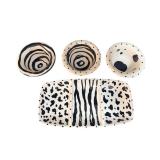 Dalmatian-Spot Ceramic Platter & Swirl Bowls (Lot of 5)