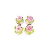 Pink Rose Floral Salt & Pepper Shaker Sets (Lot of Two)