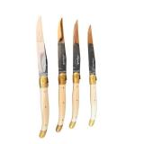 Laguiole by Jean Dubost 4-Piece Table Knife Set in Wood Case - France