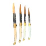 Laguiole by Jean Dubost 4-Piece Table Knife Set in Wood Case - France