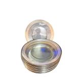 Silver Rimmed 8-Inch Glass Bowls (Lot of 11)