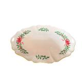 Lenox Holiday 16-Inch Scalloped Platter - Holly and Ribbon Motif