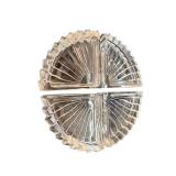 Crystal Glass Radial Fan Pattern Dishes - Assorted Pieces