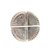 Crystal Glass Radial Fan Pattern Dishes - Assorted Pieces