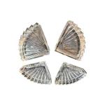 Crystal Glass Radial Fan Pattern Dishes - Assorted Pieces