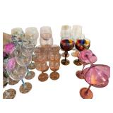 Assorted Hand Painted Glassware - Stemware, Goblets