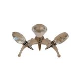 Crystal Wine Stoppers with Faceted Prism Crystals