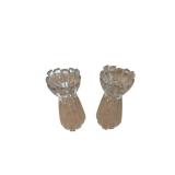 Crystal Cut Glass Candle Sticks - 6.5-Inch Tall