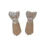 Crystal Cut Glass Candle Sticks - 6.5-Inch Tall