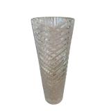 12-Inch Cut Glass Vase with Diamond-Cut Pattern