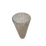 12-Inch Cut Glass Vase with Diamond-Cut Pattern
