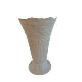 Lenox Floral Relief Vase - Marked Lenox, 16 Inch Tall, 9.5 Inch Diameter, Gold Rim