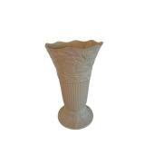 Lenox Floral Relief Vase - Marked Lenox, 16 Inch Tall, 9.5 Inch Diameter, Gold Rim