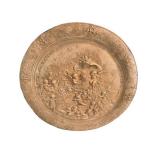 24-Inch Round Plaster Wall Plaque - Classical Relief Scene
