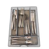Argent Stainless Steel 18-Piece Flatware Set - Service for 6 in Mesh Organizer Tray