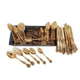 G. B. Rogers 62-Piece Gold-Tone Flatware Set with Storage Rack