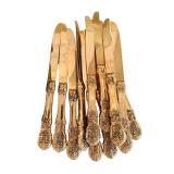 G. B. Rogers 62-Piece Gold-Tone Flatware Set with Storage Rack
