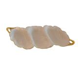 Mother of Pearl Shell Pendant with Gold Tone Edge and Integrated Bail