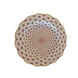 10.5 Inch Porcelain Plate with Lattice Floral Pattern - St. Petersburg Mark