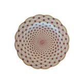 10.5 Inch Porcelain Plate with Lattice Floral Pattern - St. Petersburg Mark