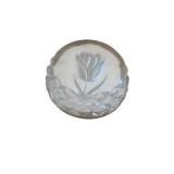 Waterford Crystal Round Dish with Leaf Pattern - Marked