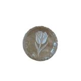 Waterford Crystal Round Dish with Leaf Pattern - Marked