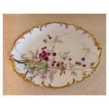 Hand-Painted Porcelain Plate With Scalloped Gilded Border And Floral Motif